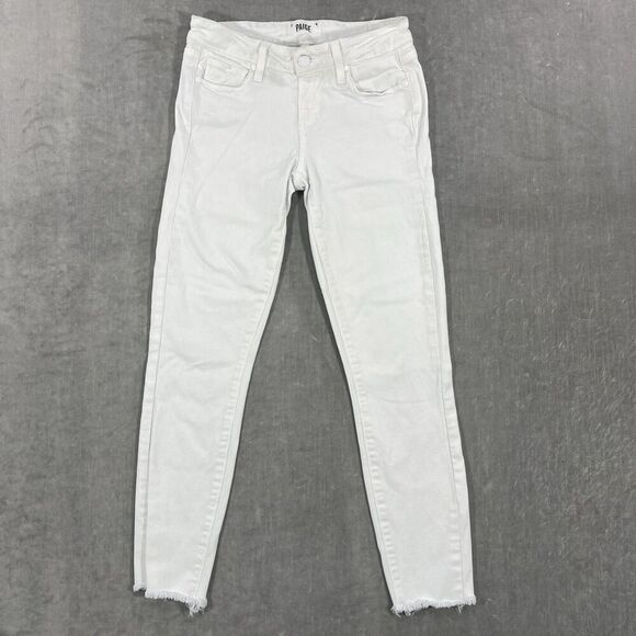 Paige Verdugo Womans 25 Solid White‎ Skinny Leg Ankle Jeans - Picture 1 of 9